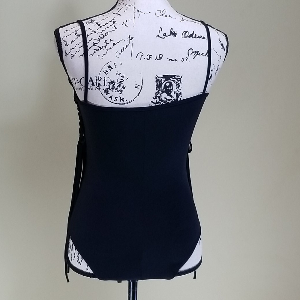 Fringe leotard top black very unique - Picture 5 of 8